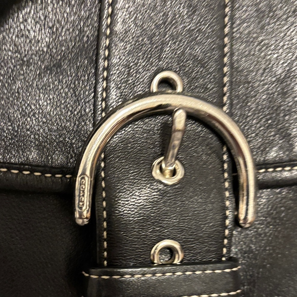 Coach SoHo vintage Black Leather saddle messenger flap Bag - Picture 3 of 14